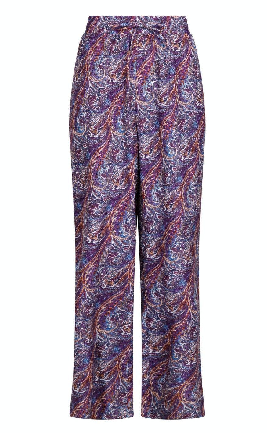 Neo Noir Bukser - Kuli Paisley Dream - Dusty Blue