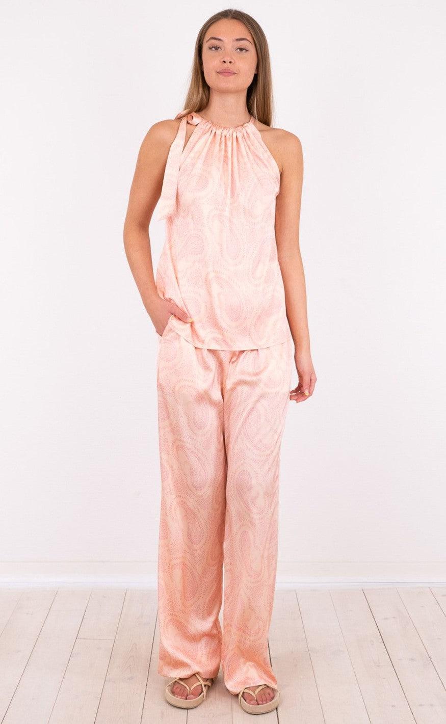 Neo Noir Bukser - Winnie Abstract Paisley - Soft Pink