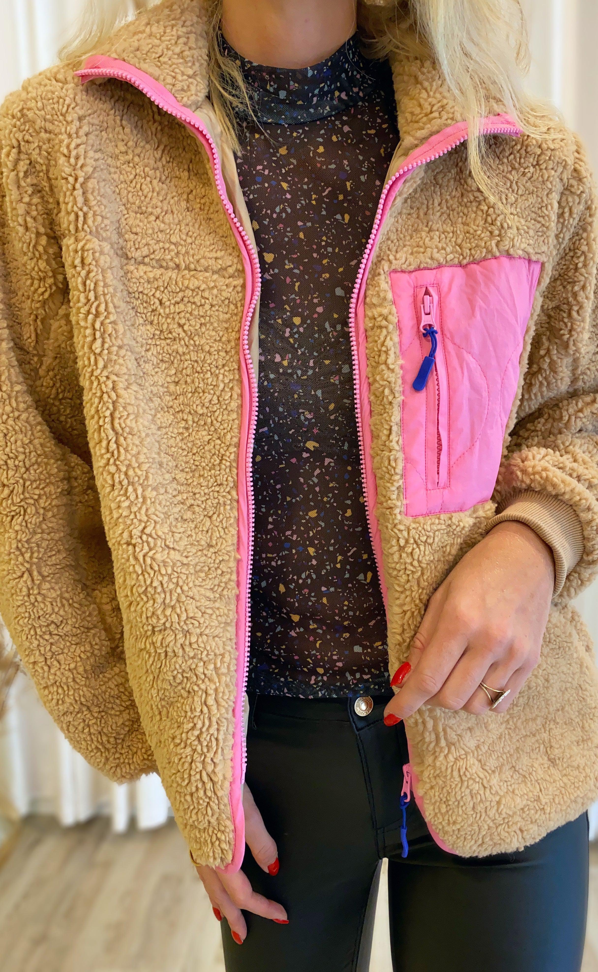 Neo Noir Jakke - Eagle Teddy - Pink