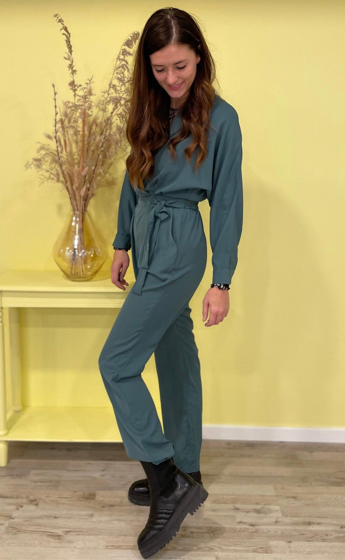 Neo Noir Jumpsuit - Garcia - Smoke Green