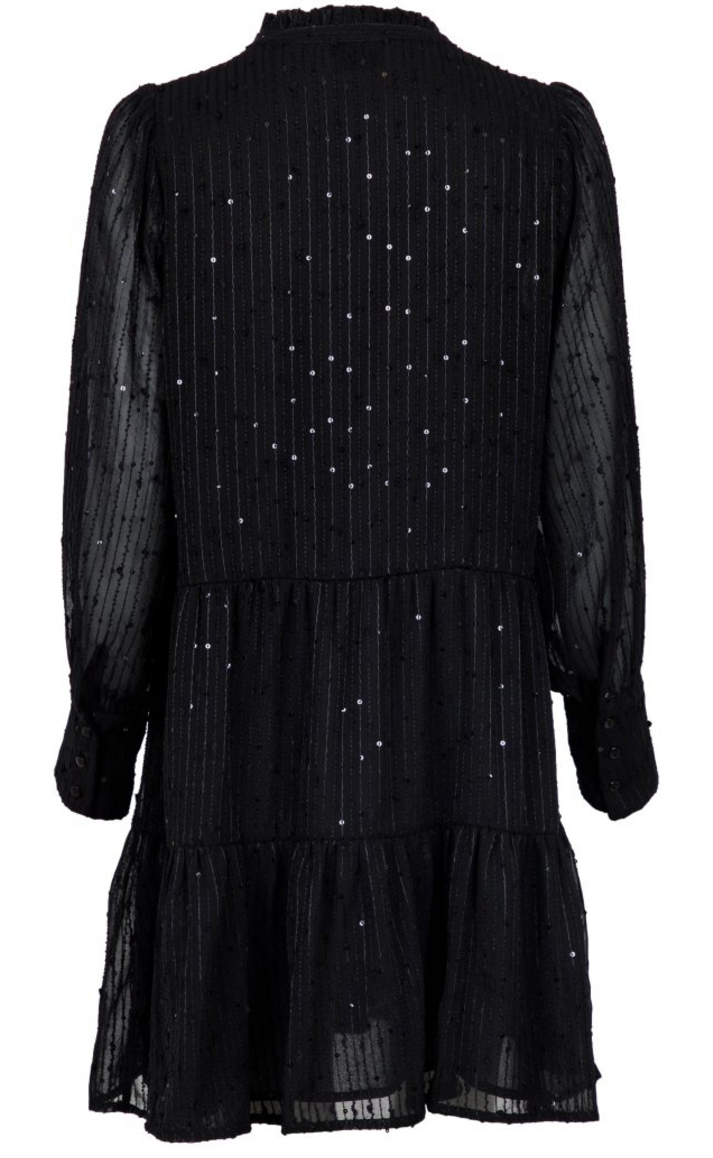 Neo Noir Kjole - Frei Glitter Stripe - black