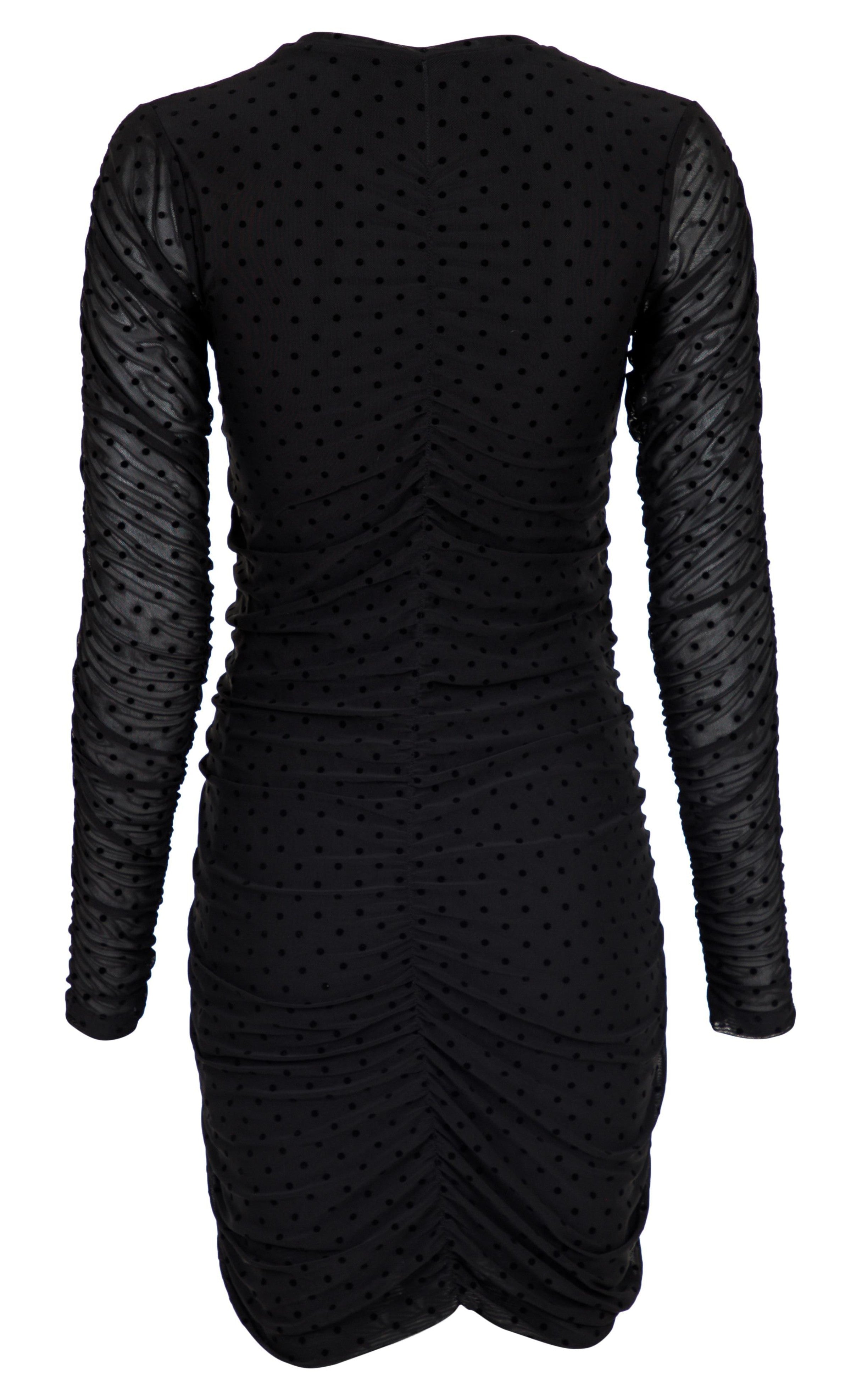 Neo Noir Kjole - Helia Mesh Dot - Black