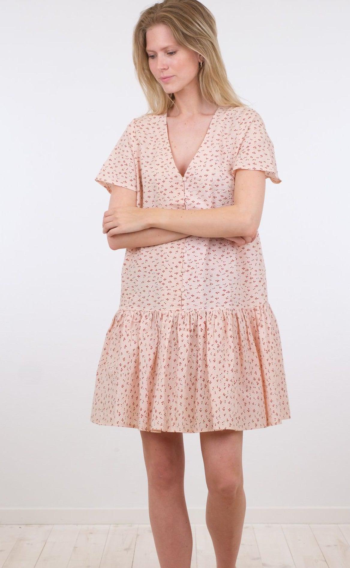 Neo Noir Kjole - Ilsa Mini Cherry - Light Pink
