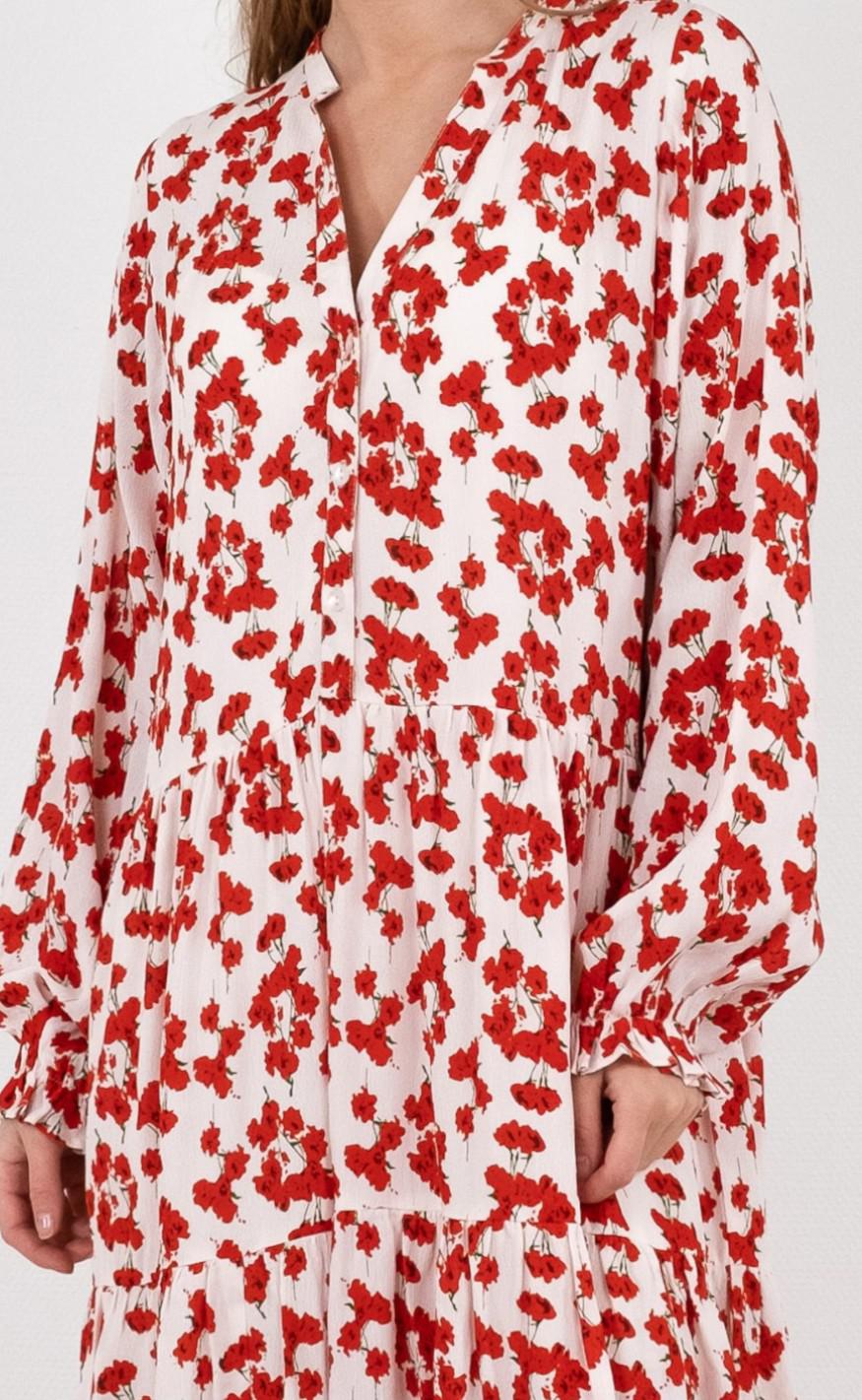 Neo Noir Kjole - Layli Fading Poppy - Red