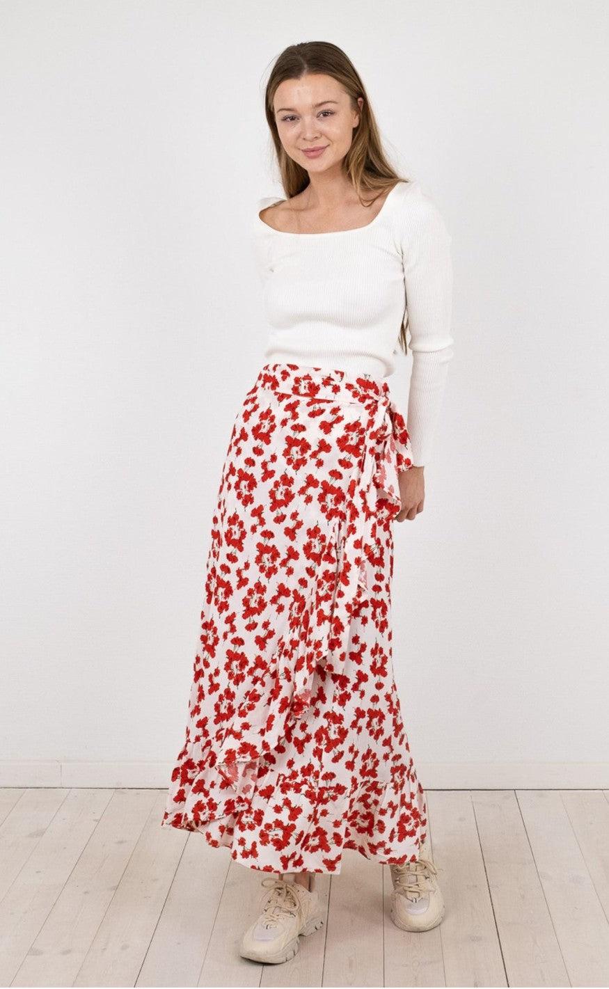 Neo Noir Kjole - Malli Fading Poppy Skirt