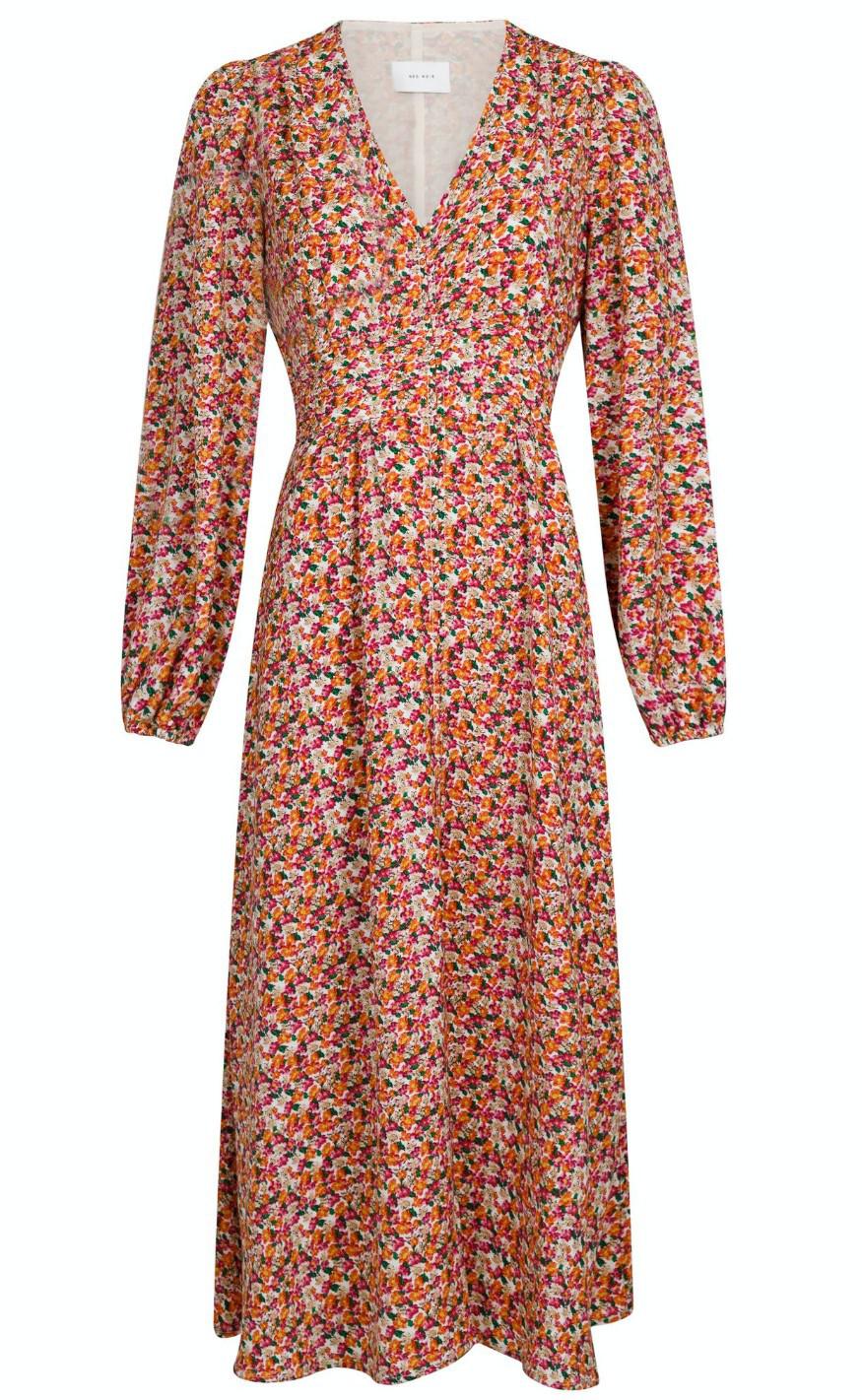 Neo Noir Kjole - Timma Warm Floral - Pink