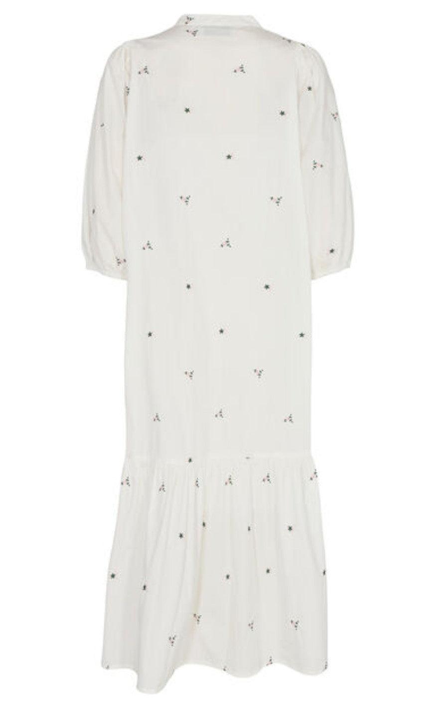 Neo Noir Kjole - Valentine Embroidery - White