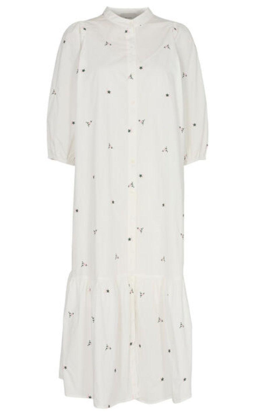 Neo Noir Kjole - Valentine Embroidery - White