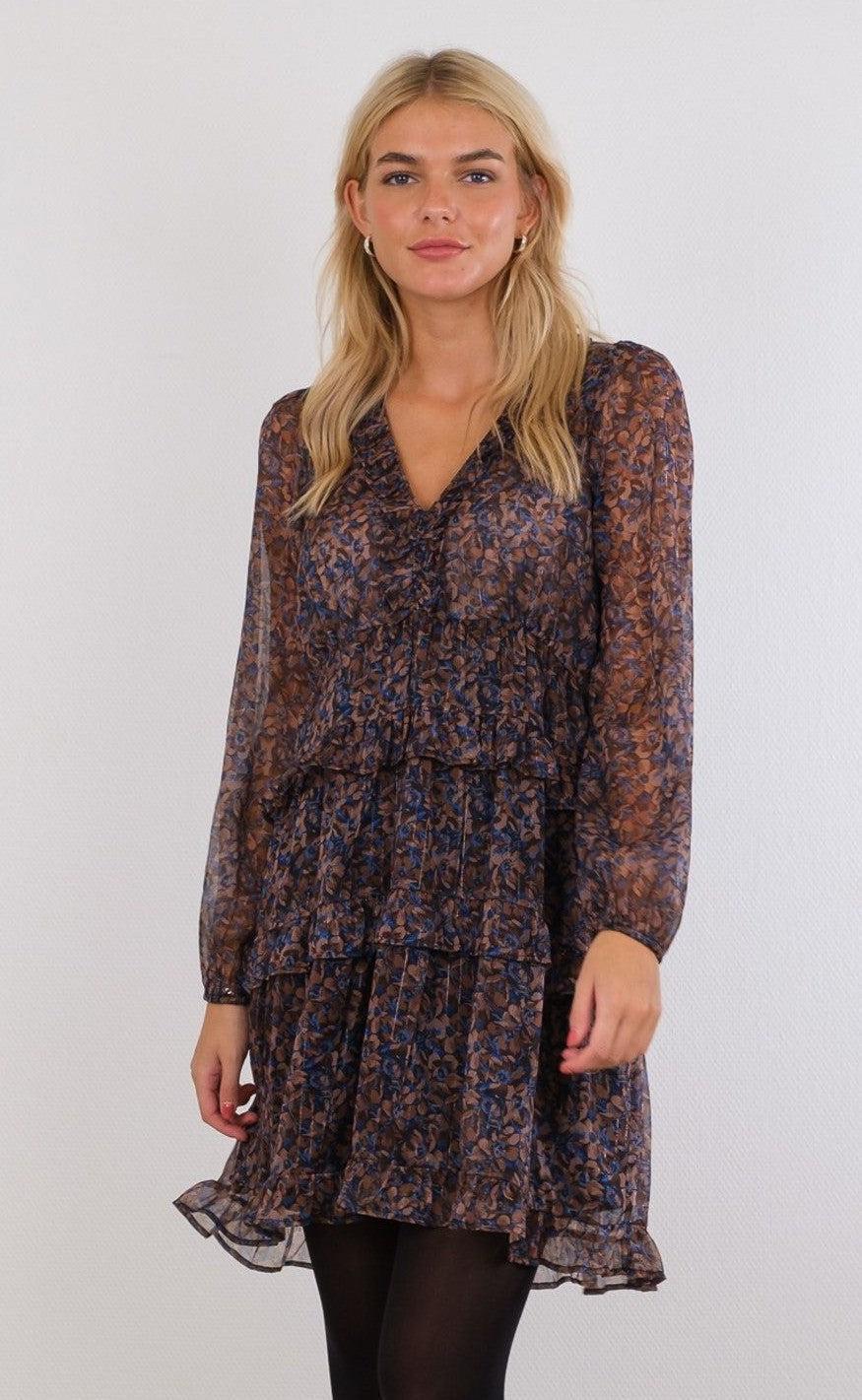 Neo Noir Kjole - Viddi Dark Blossom - Blue