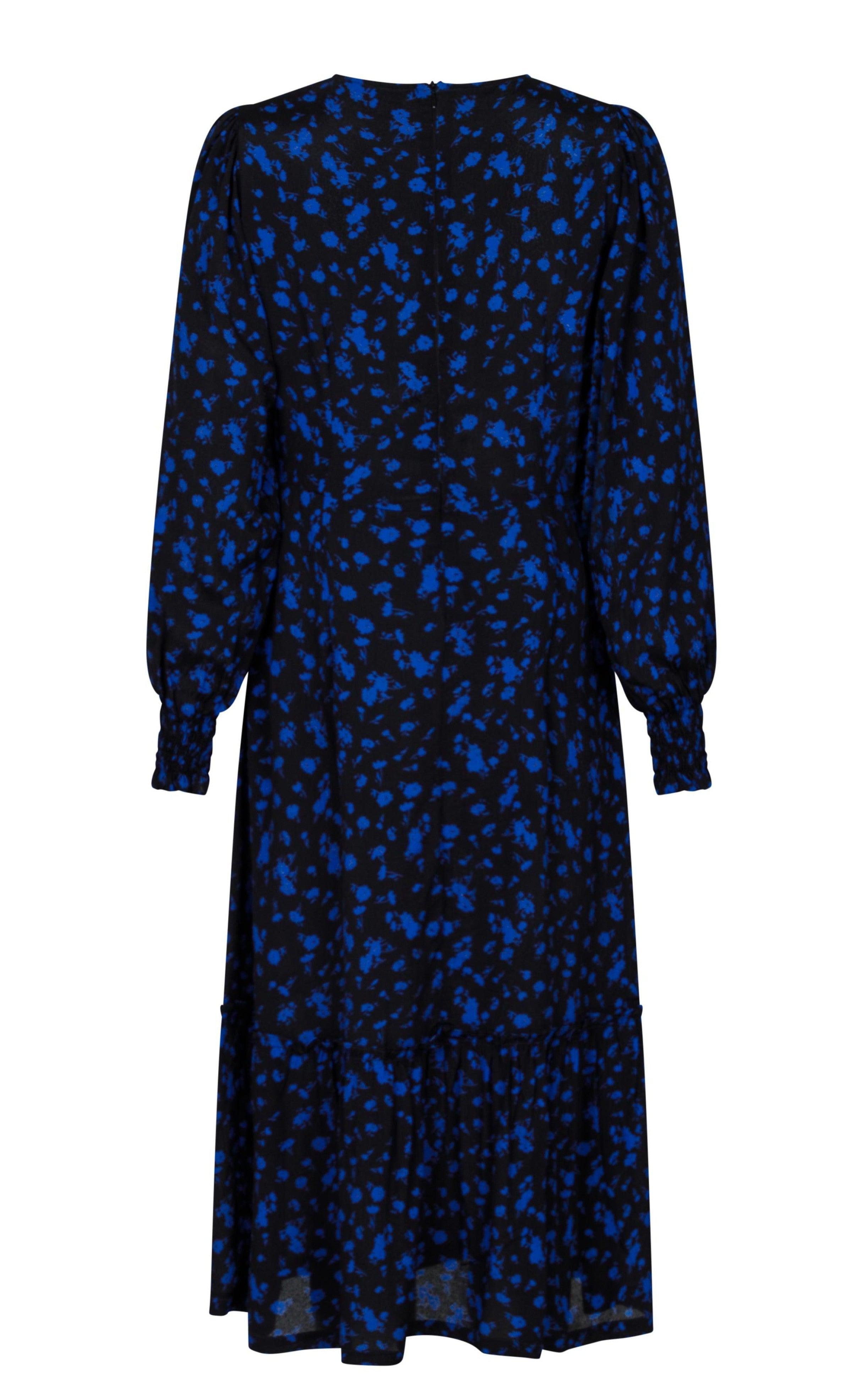 Neo Noir Kjole - Vika Shade - Blue Flower