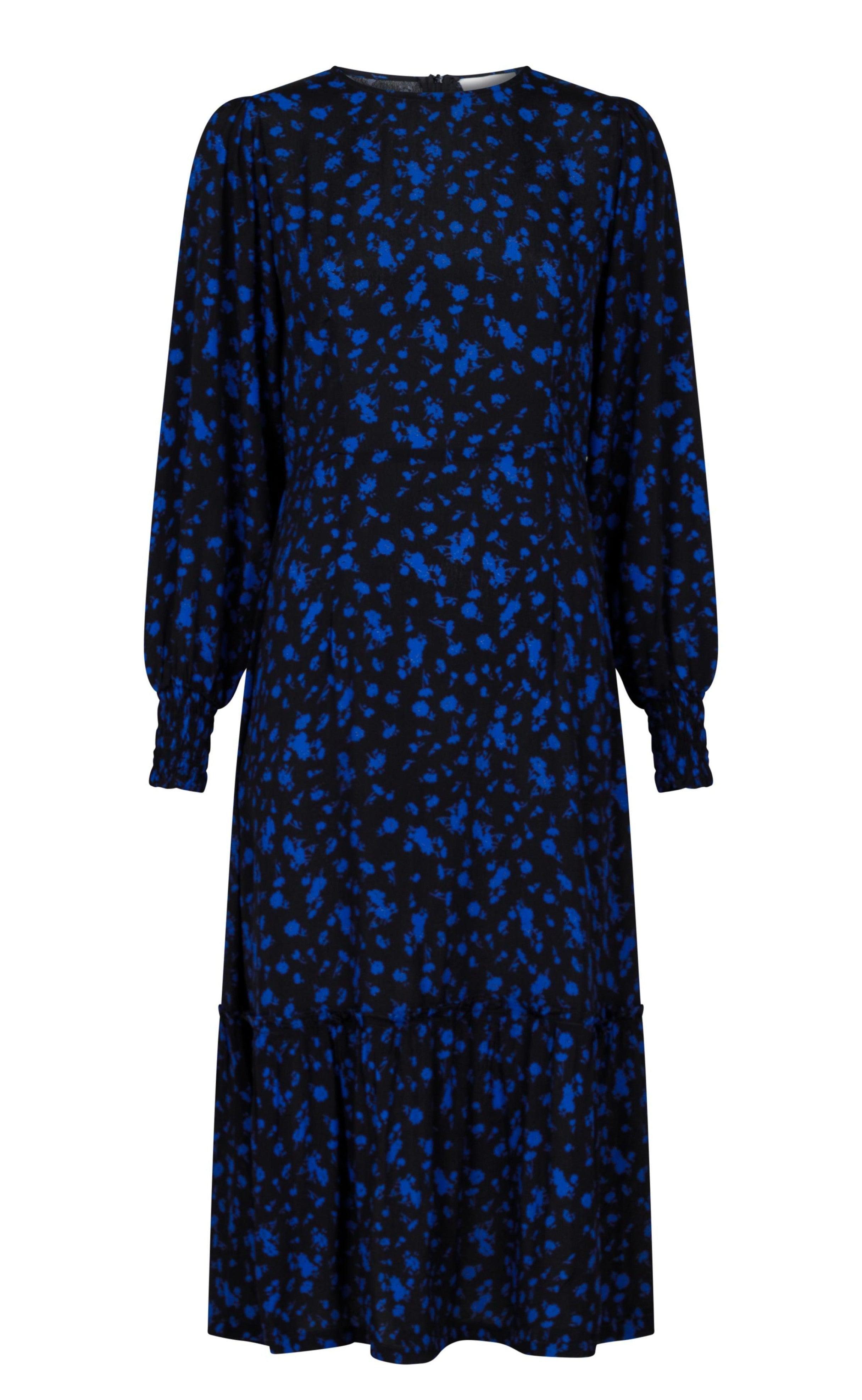 Neo Noir Kjole - Vika Shade - Blue Flower