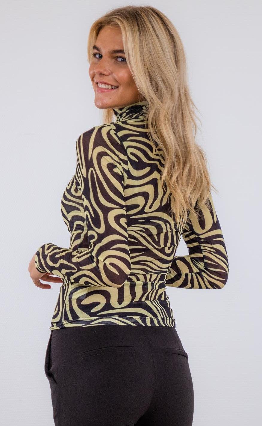 Neo Noir Mesh bluse - Villa - Light Yellow