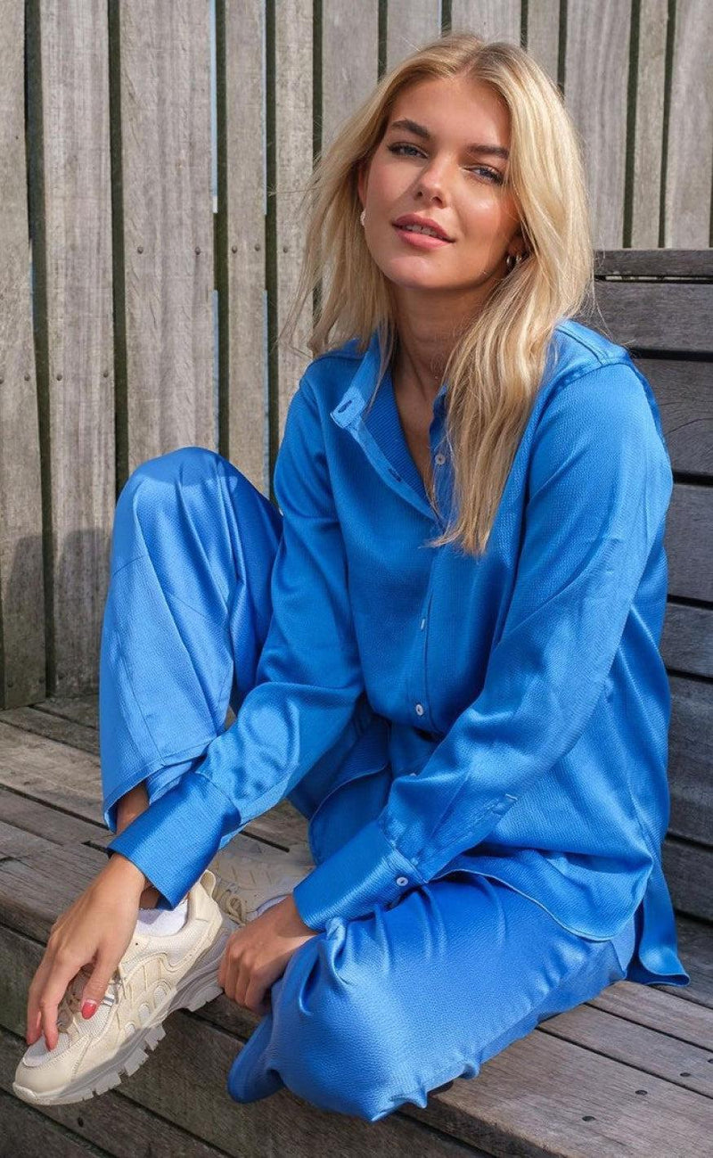 Neo Noir Skjorte - Margit Crepe - Blue