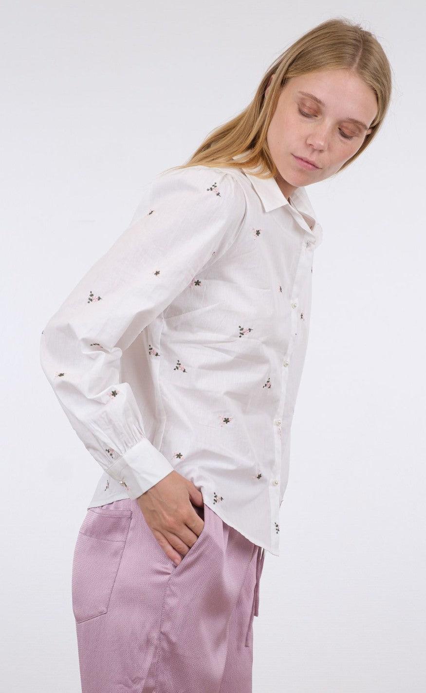 Neo Noir Skjorte - Rydale Embroidery - White