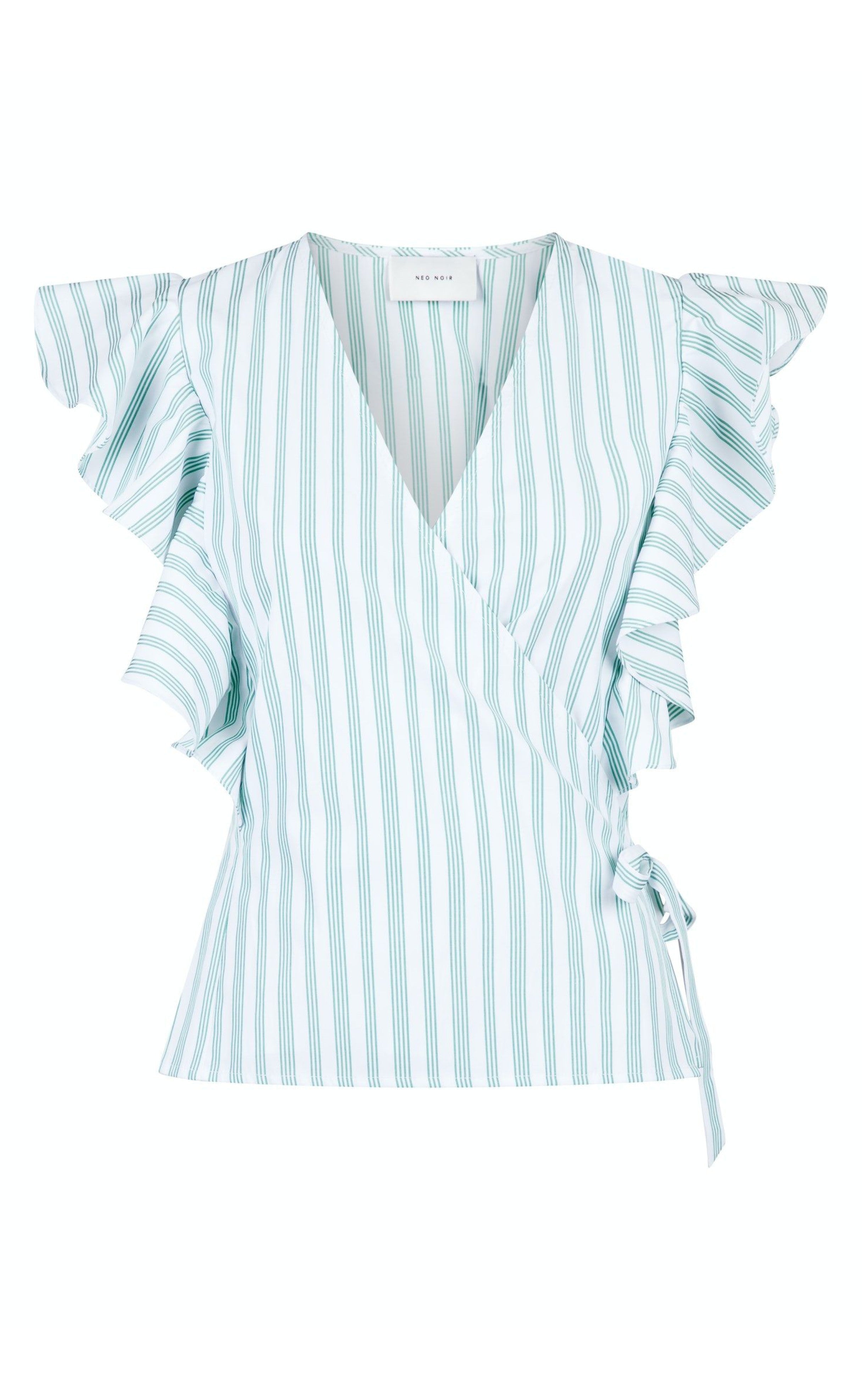 Neo Noir Top - Anika - Stripe Green