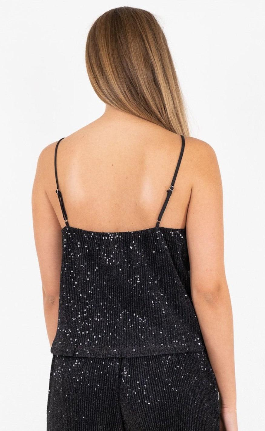 Neo Noir Top - Elinas Glitter - Black