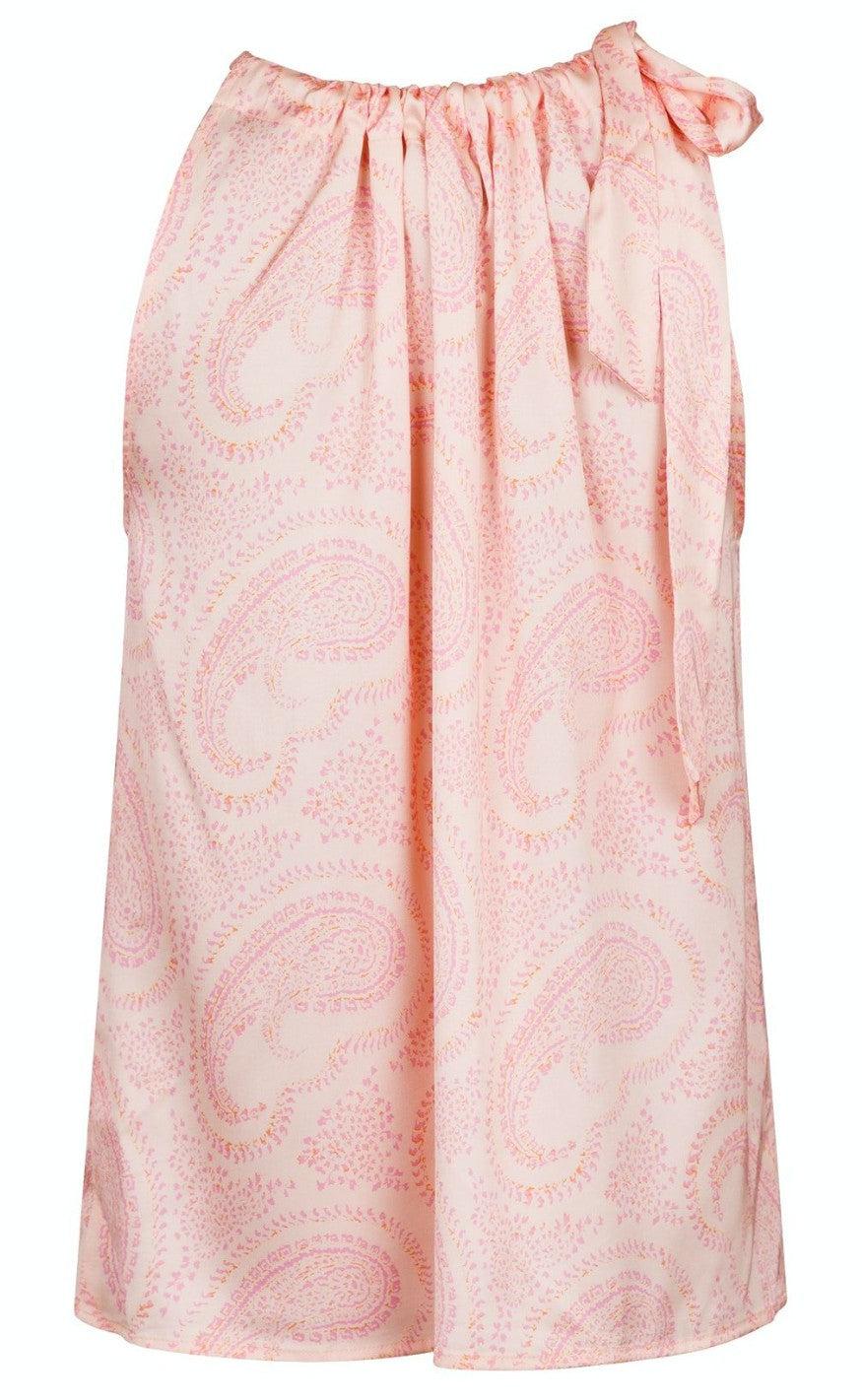 Neo Noir Top - Linea Abstract Paisley - Soft Pink