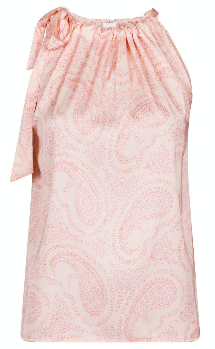 Neo Noir Top - Linea Abstract Paisley - Soft Pink