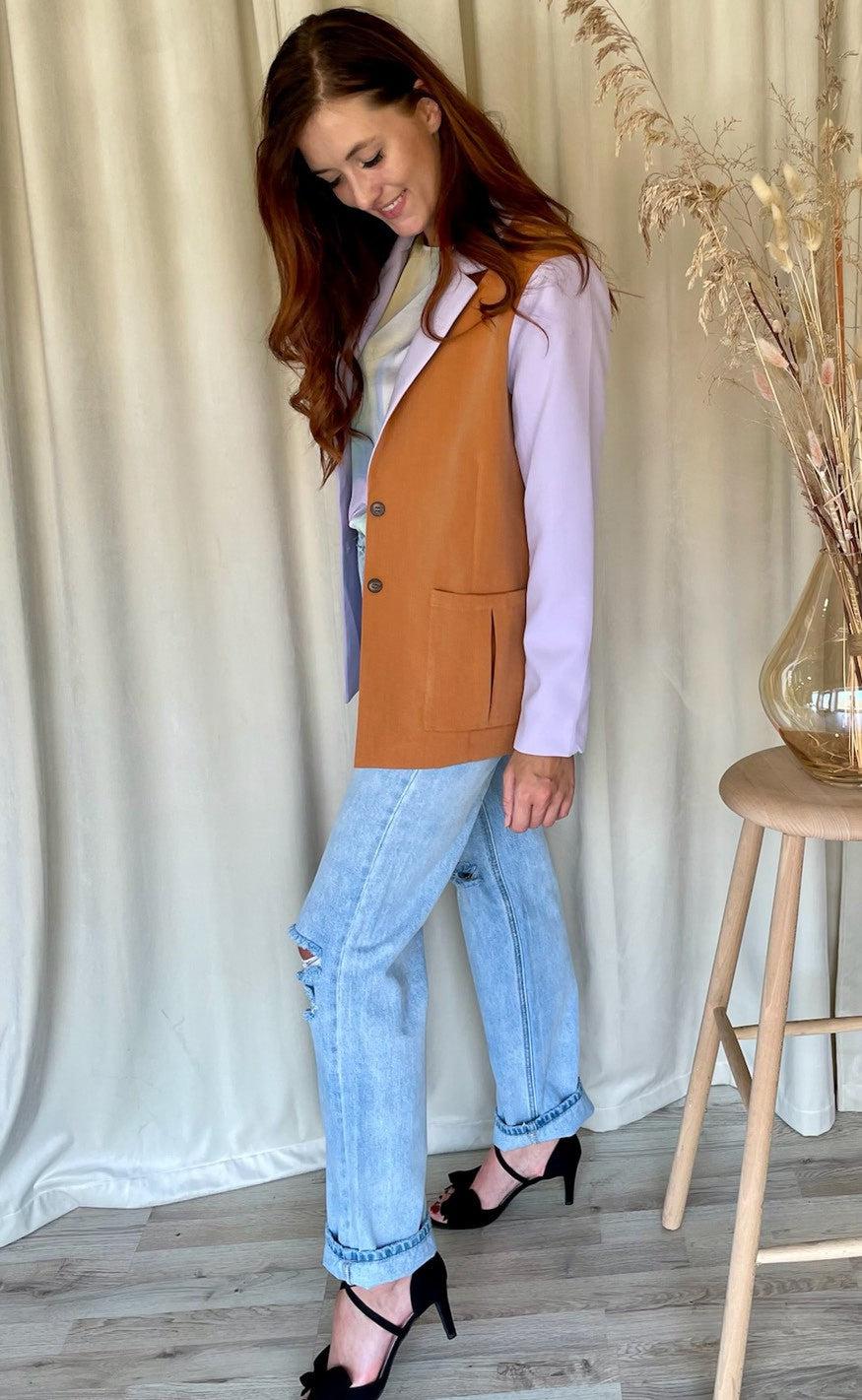 Noella Blazer - Lacey - Lilac/Orange Mix