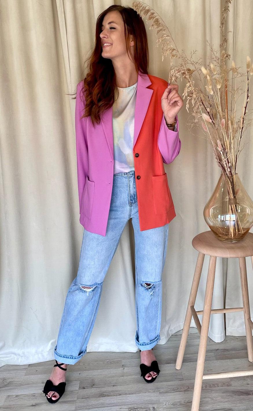 Noella Blazer - Lacey - Pink/Red Mix