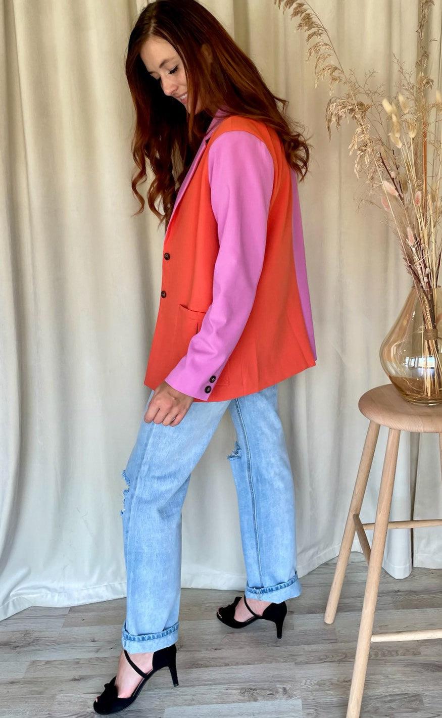 Noella Blazer - Lacey - Pink/Red Mix