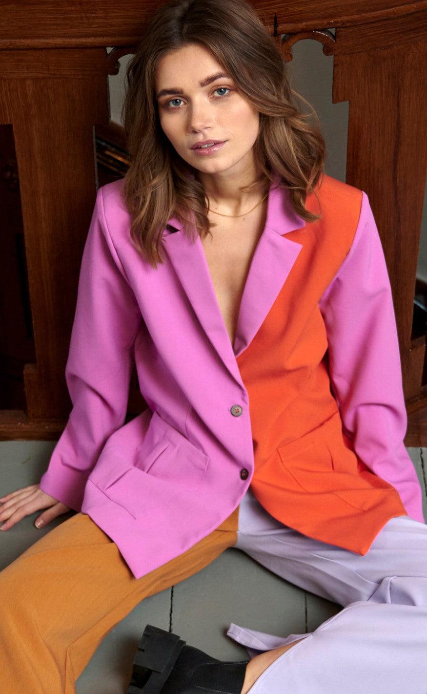 Noella Blazer - Lacey - Pink/Red Mix