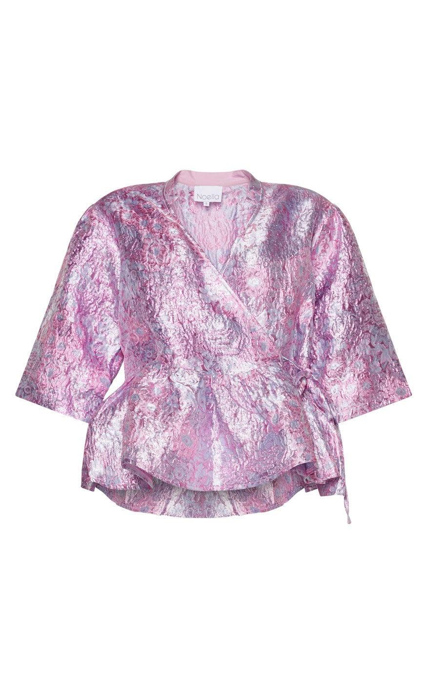 Noella Bluse - Neva Wrap - Lilac Jacquard