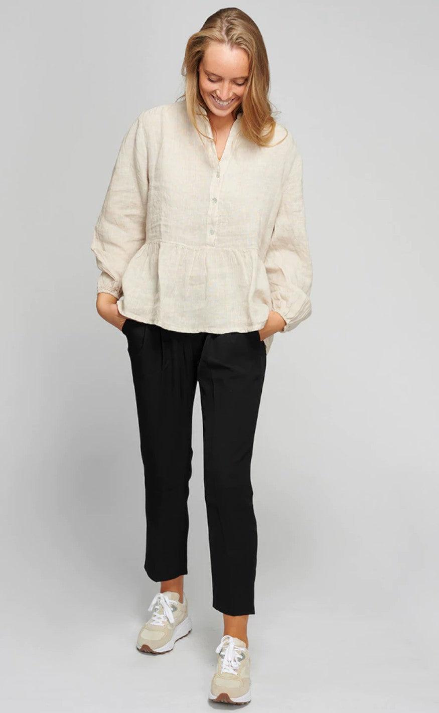 Noella Bluse - Rosi linen - Beige