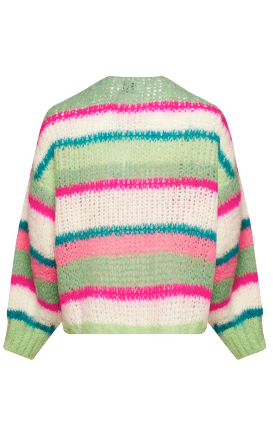 Noella Cardigan - Ella - Green/Pink/White mix