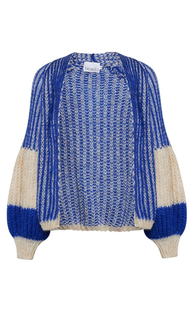 Noella Cardigan - Liana - Cream/Cobalt Blue