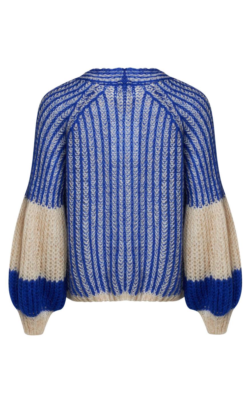 Noella Cardigan - Liana - Cream/Cobalt Blue