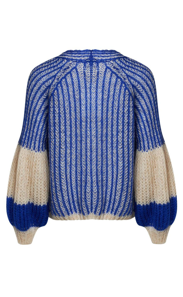 Noella Cardigan - Liana - Cream/Cobalt Blue