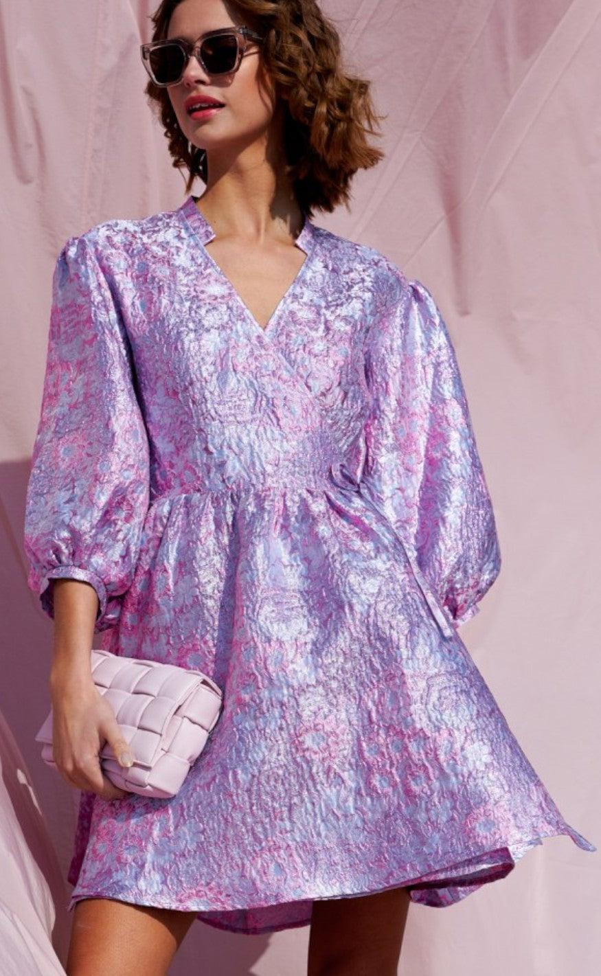Noella Kjole - Aya Jacquard - Lilac Jacquard