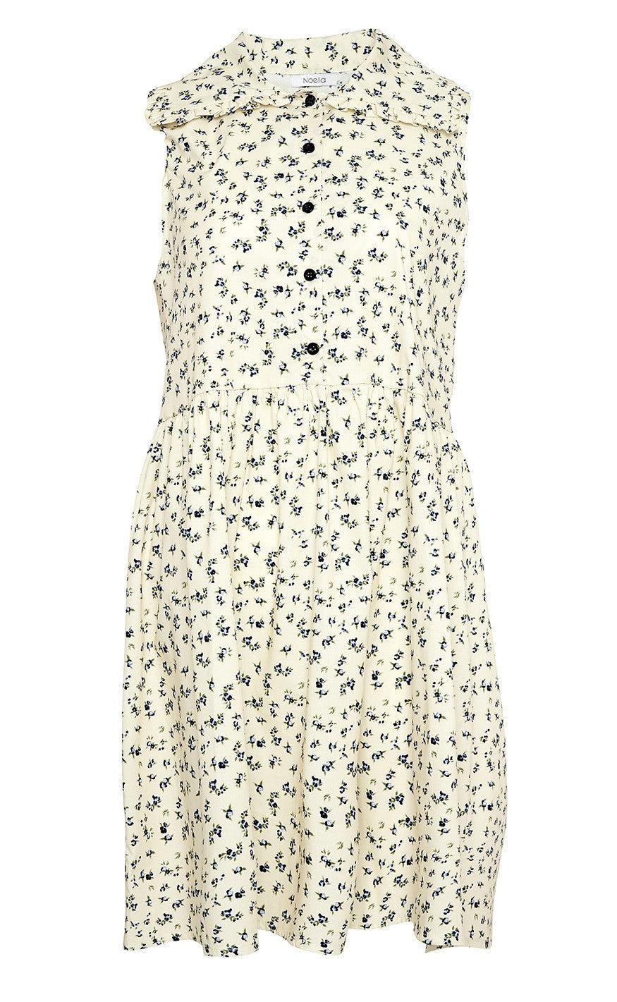 Noella Kjole - Cilla - Blue/Cream Flower