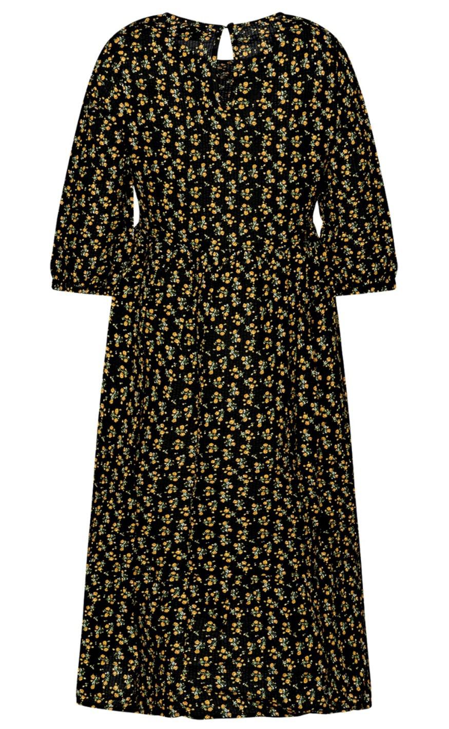Noella Kjole - Fabiola - Black/Yellow Flower