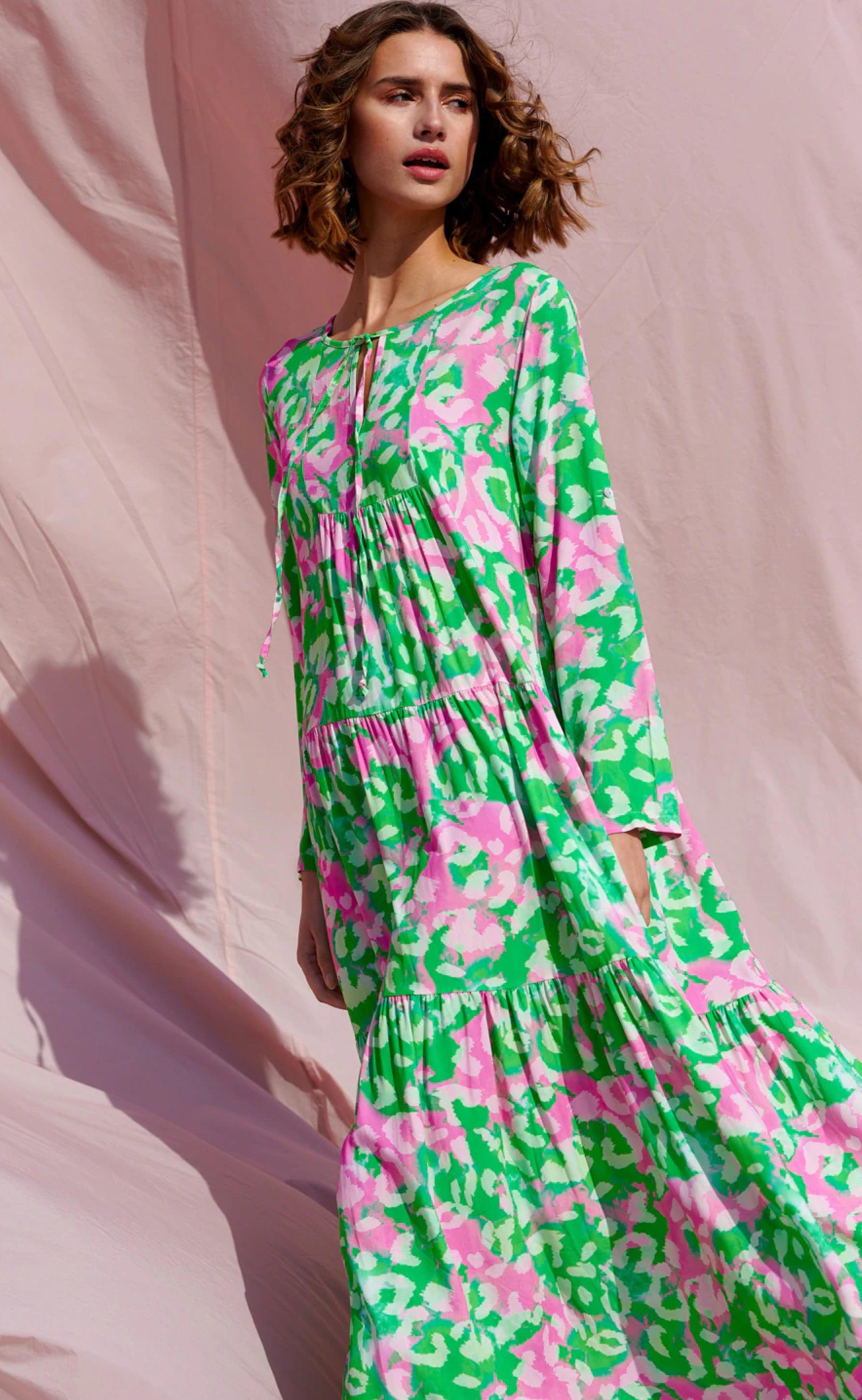 Noella Kjole - Imogene Long - Green/Pink
