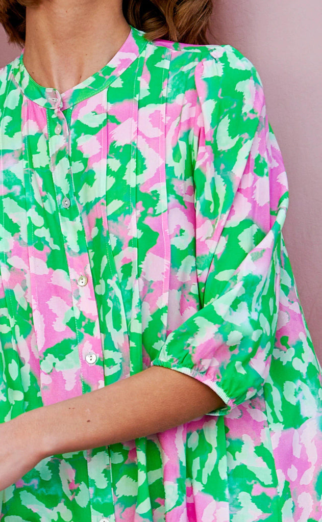 Noella Kjole - Imogene Short - Green/Pink