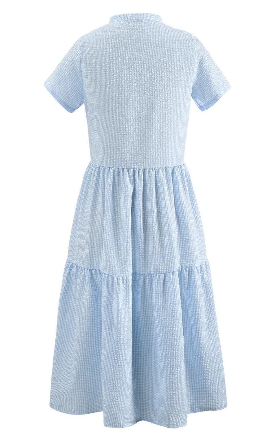 Noella Kjole - Lipe - Lightblue Cheks