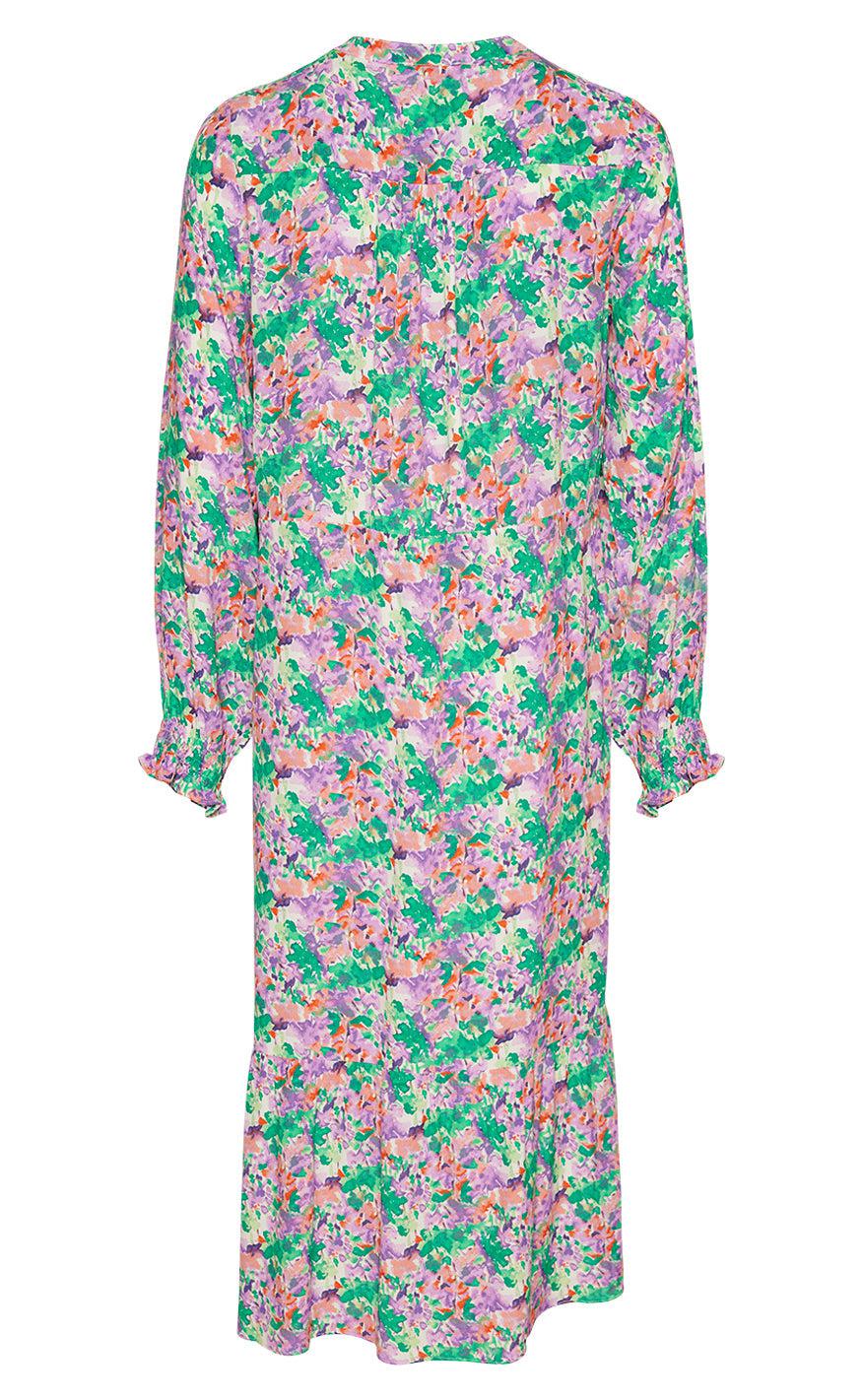Noella Kjole - Miu - Lilac/Green Blurry Flower