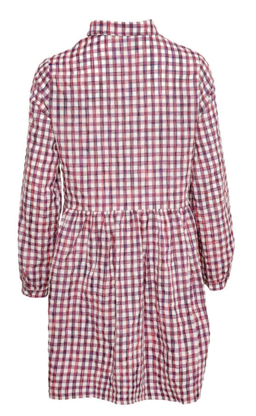 Noella Kjole - Vora - Neon Pink Check