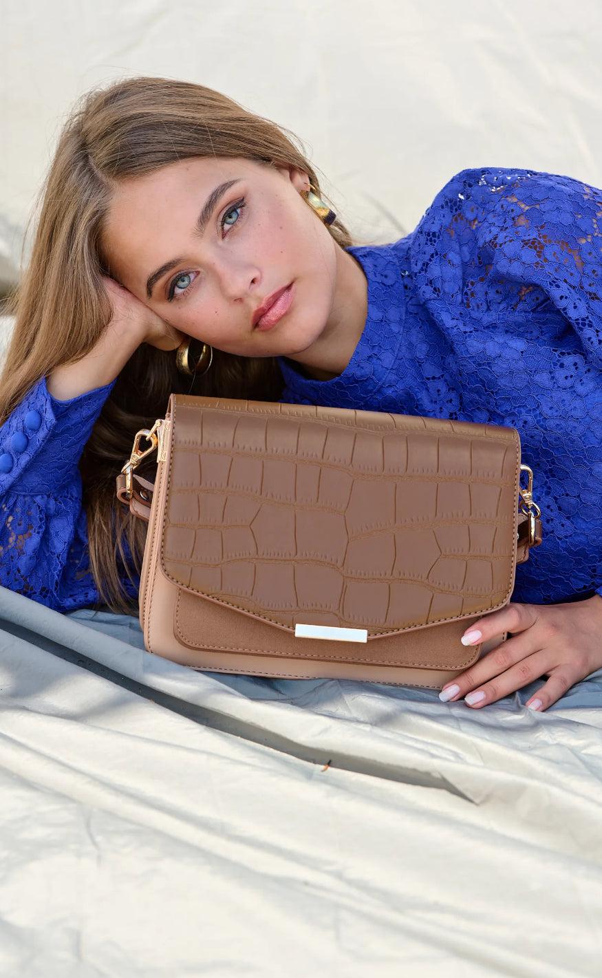 Noella Taske - Blanca Multi Compartment - Dark Brown Croco