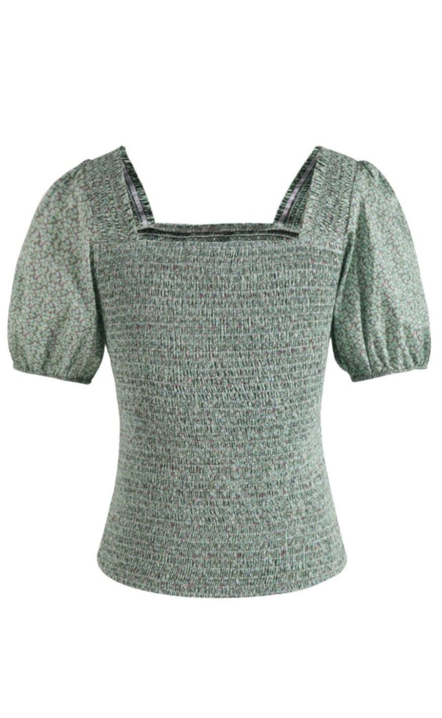 Noella Top - Body - Green Flower