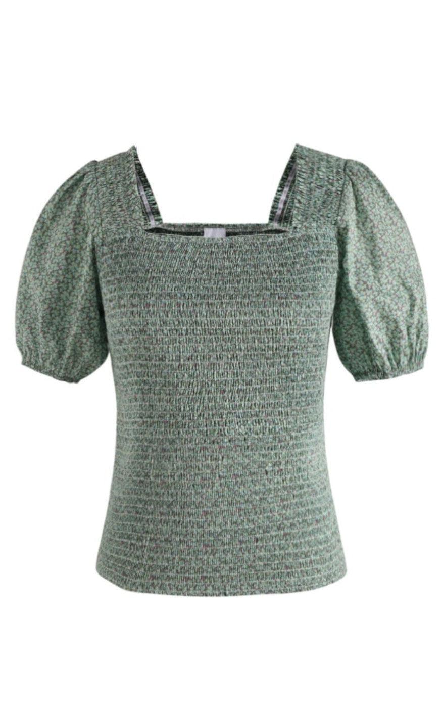 Noella Top - Body - Green Flower