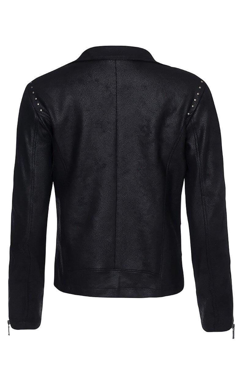 ONE TWO LUXZUZ MAJKA COATED SUEDE JACKET BLACK