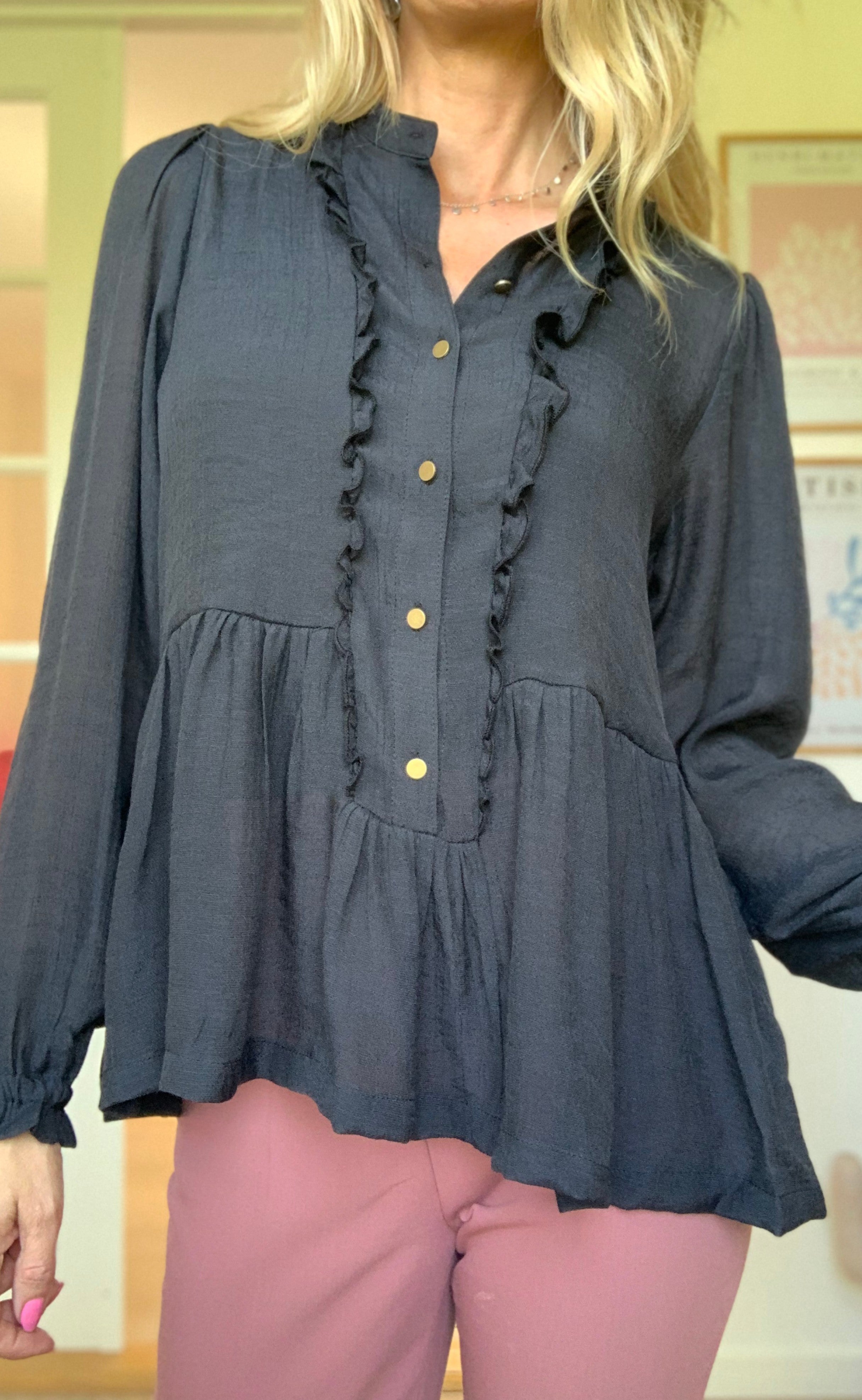 One Two Luxzuz Bluse - Liba - Black