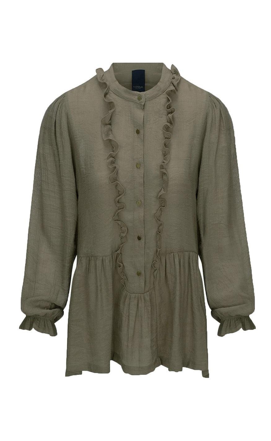 One Two Luxzuz Bluse - Liba - Vintage Khaki