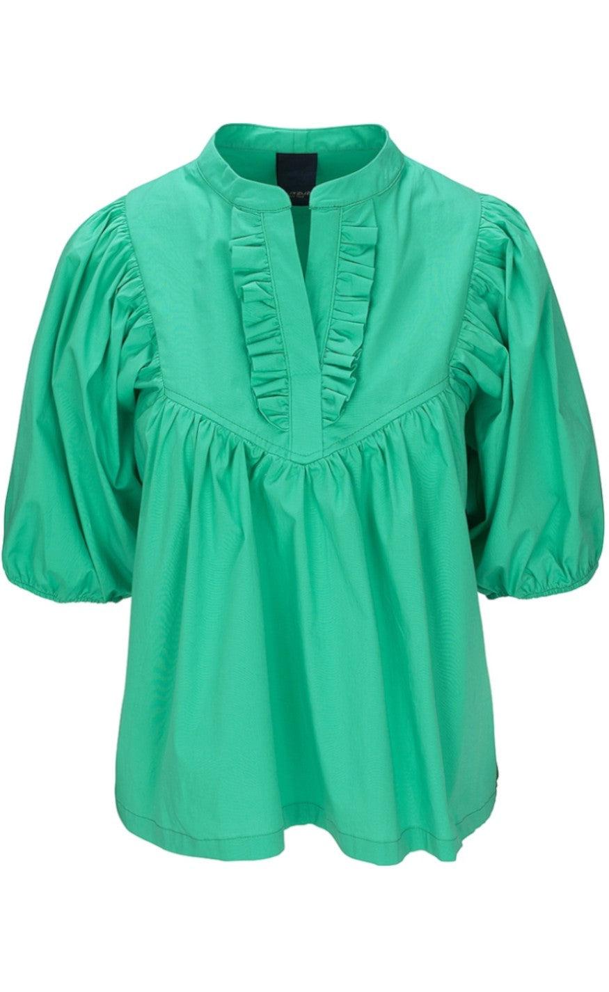One Two Luxzuz Bluse- Melanie - Emerald