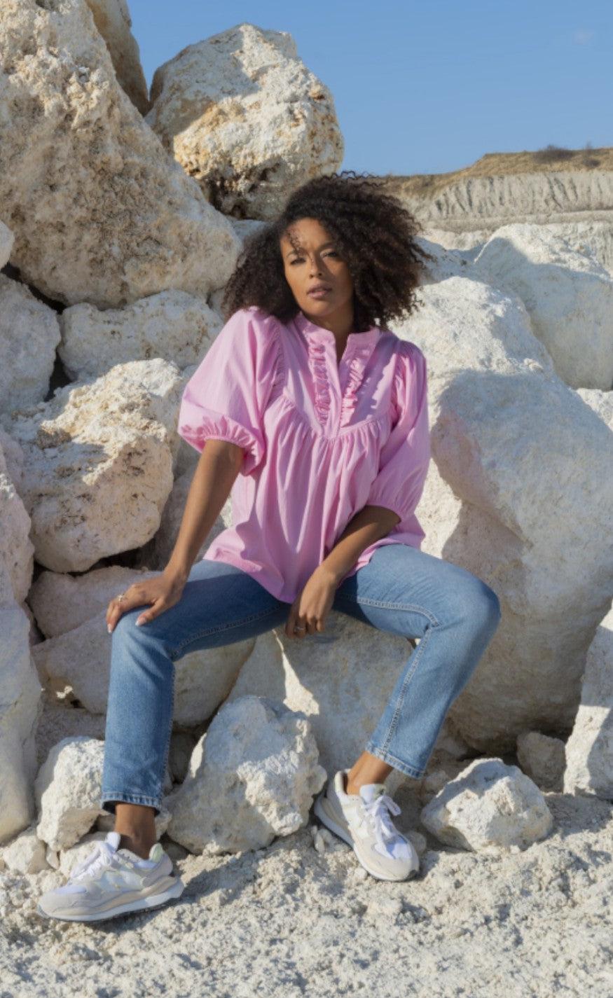 One Two Luxzuz Bluse - Melanie - Pink Lady