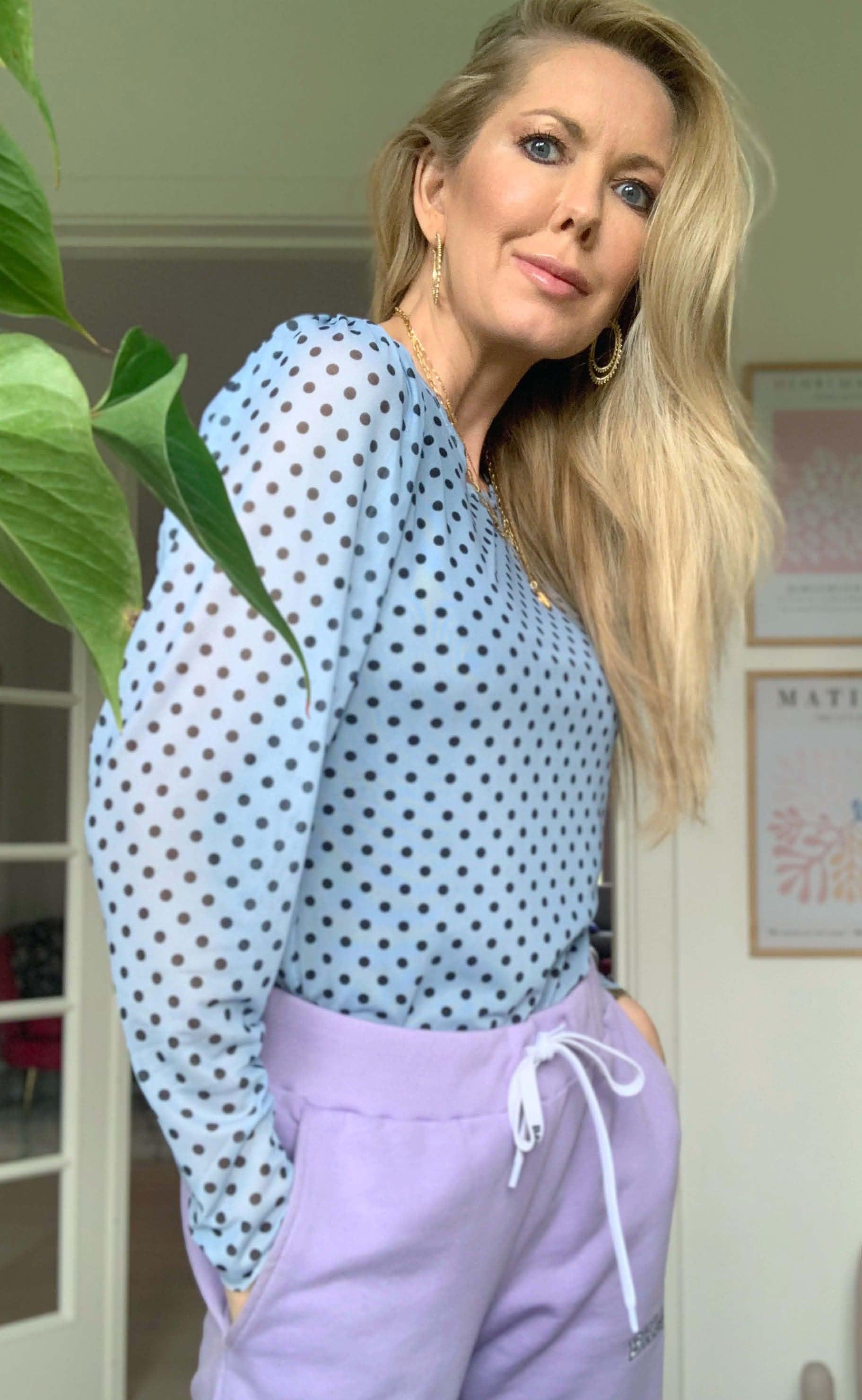 One Two Luxzuz Bluse - Puffy - Ice Blue