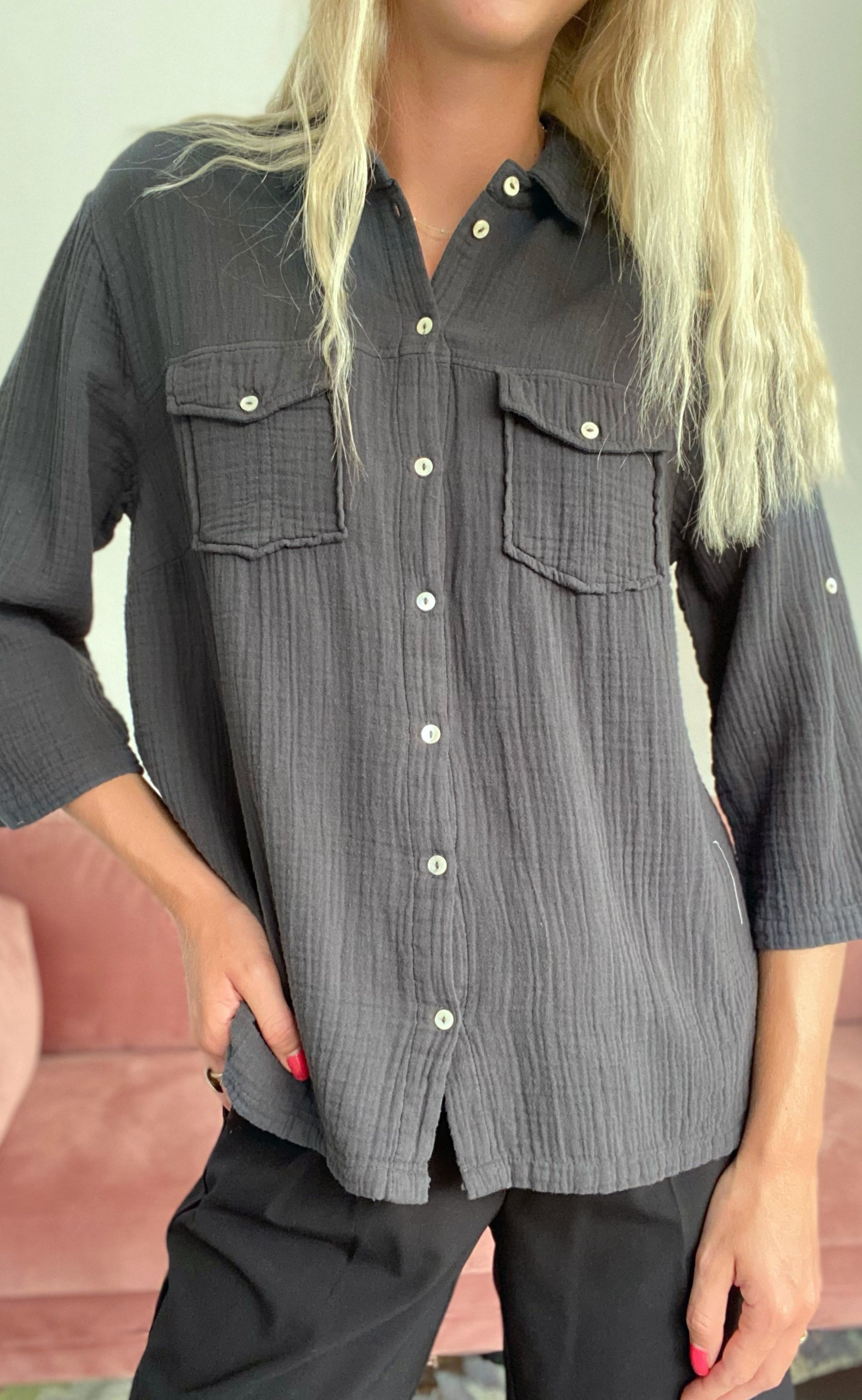One Two Luxzuz Bluse - Raymonde - Caviar